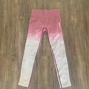 Red ombré gymshark leggings